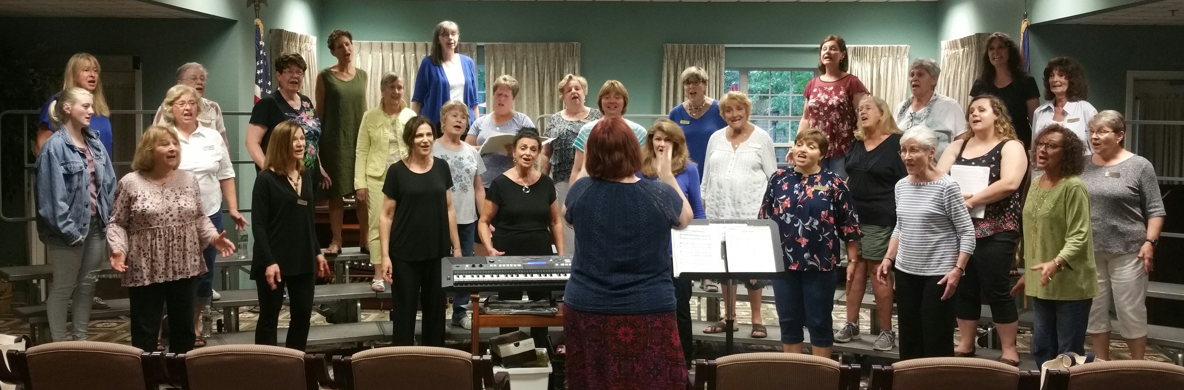 rehearsal on risers shown inside at the Bristol Glen, a senior living community in Newton, New Jersey